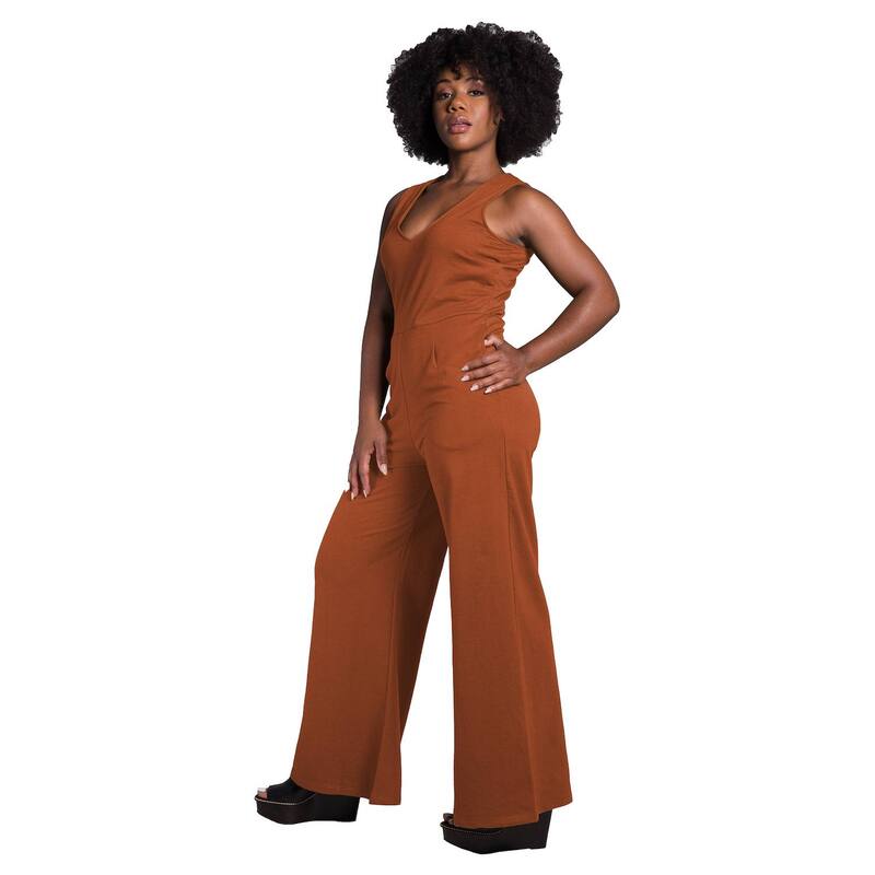 ポエティック ジャスティス レディース トップス ワンピース ワイドレッグ Vネック ノースリーブ Poetic Justice Women'sleeveless V-Neck Wide Leg Jumsuit Paprika｜ReVida 店