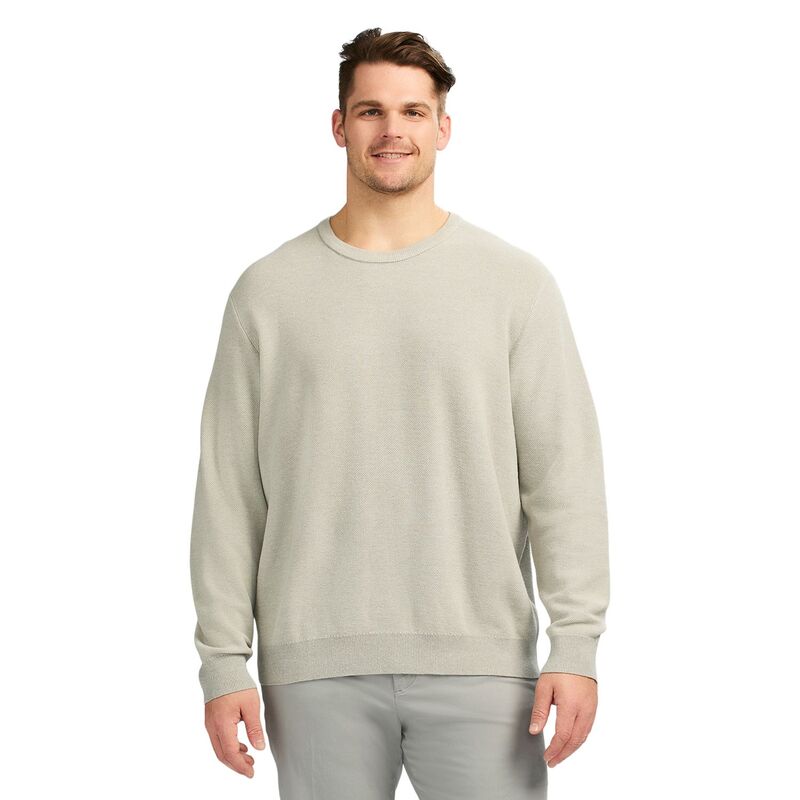 アイゾッド メンズ アウター ニット・セーター クルーネック トール Big & Tall IZOD Honeycomb Crewneck Sweater Lt Grey Heather グレー