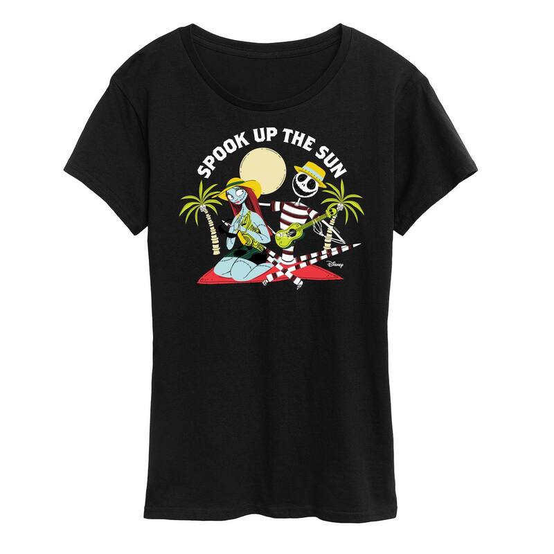 ディズニー レディース トップス Tシャツ グラフィック Disney's Nightmare Before Christmas Jack Skellington & Sally Women'spook Sun Graphic Tee Black ブラック