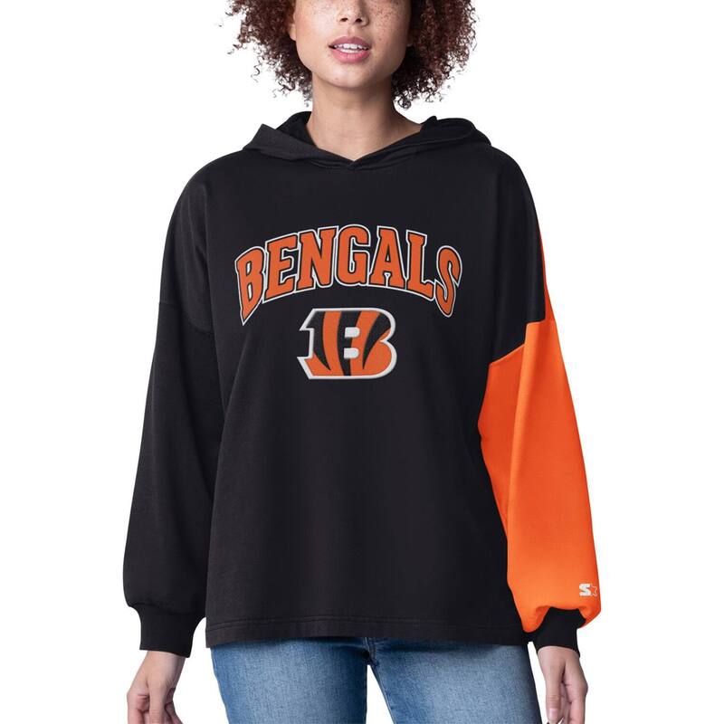 スターター レディース トップス Tシャツ パーカー Women'starter Black Cincinnati Bengals Power Move Long Sleeve Pullover Hoodie Bng Black ブラック