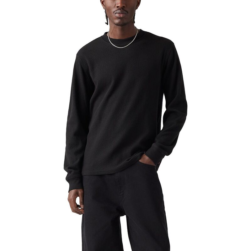 リーバイス メンズ トップス Tシャツ Men's Levi's Long Sleeve Standard Fithermal Tee Black ブラック