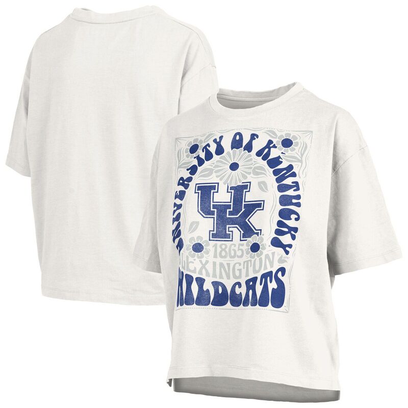 押し付けるボックス席 レディース トップス プルオーバー Women\u0027s Pressbox White Kentucky Wildcats Harmony Oversized Slub T-Shirt Ken White 白いこと