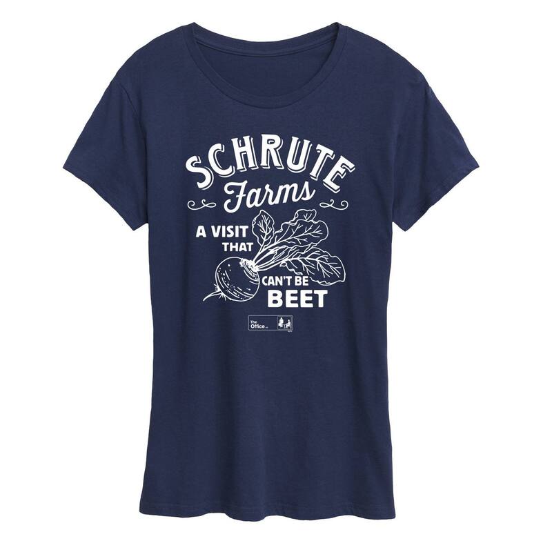 アニメキャラクター レディース トップス Tシャツ グラフィック Licensed Character Women's The Office Shrute Farms Graphic Tee Navy ネイビー