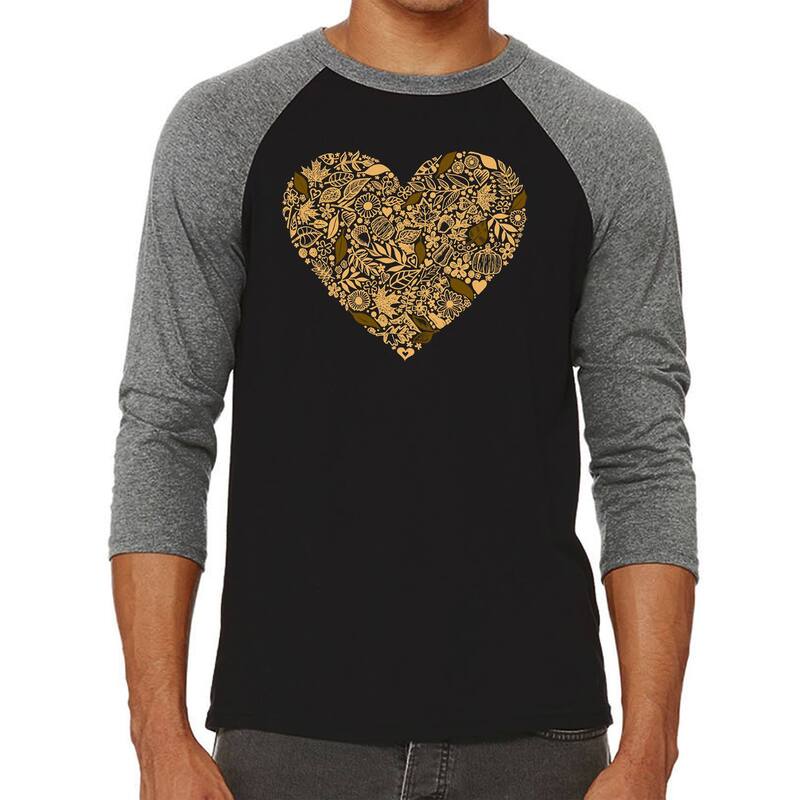 エルエーポップアート メンズ トップス Tシャツ LA Pop Art Fall Vibes - Men's Raglan Baseball Word Art-shirt Black Grey ブラック|ReVida 店