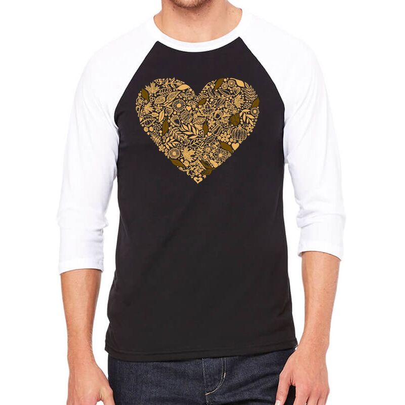 エルエーポップアート メンズ トップス Tシャツ LA Pop Art Fall Vibes - Men's Raglan Baseball Word Art-shirt Black White ホワイト｜ReVida 店