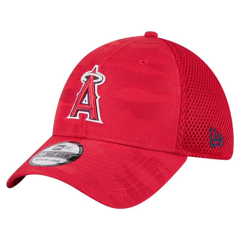 ニューエラ メンズ アクセサリー 帽子 Men's New Era Red Los Angeles Angelsubtle Camo 39THIRTY Flex Hat Ang Red レッド