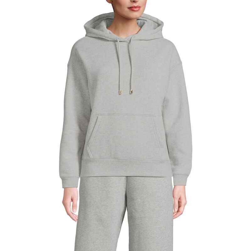 ランズエンド レディース アウター ニット・セーター スウェット シャツ Women's Lands' End Seriousweats Hooded Sweatshirt Gray Heather グレー