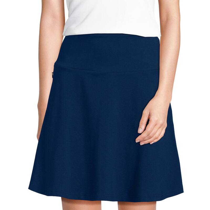 ランズ挙げ句の果て レディース 下つ方スコート プチ Petite Lands\u0027 End Starfish Drop Waist Skirt Deep Sea Navy 米国海軍 レディースファッション-スカート-ボトムス