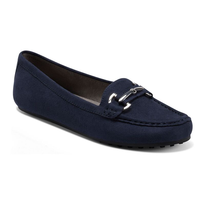 エアロソールズ レディース シューズ スリッポン・ローファー Aerosoles Day Drive Women's Loafers Navy Faux Suede ネイビー