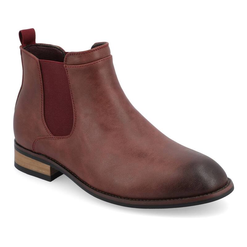 バンス メンズ シューズ ブーツ・レインブーツ チェルシーブーツ チェルシー Vance Co. Landon Men's Tru Comfort Foam Pull-on Chelsea Boots Brick