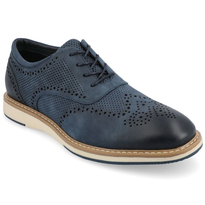バンス メンズ シューズ オックスフォード Vance Co. Patrick Men's Tru Comfort Foam Hybrid Oxford Shoes Blue ブルー