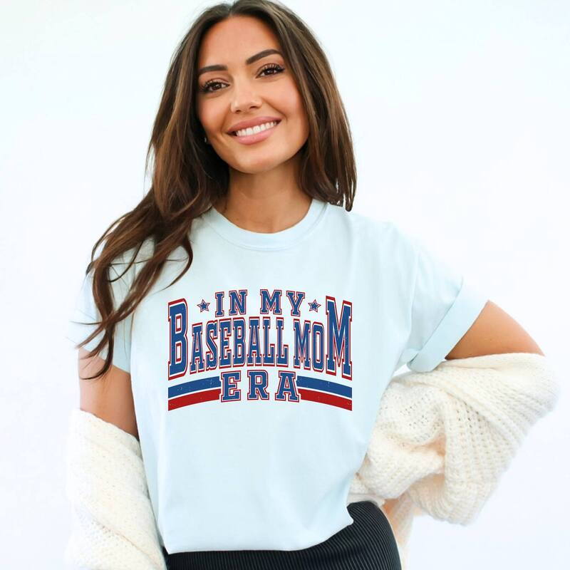 Simply Sage Market レディース トップス ティーシャツ Simply Sage Market In My Baseball Mom Era Garment Dyed Tee Chambray サルヴィア レディースファッション-Tシャツ・カットソー