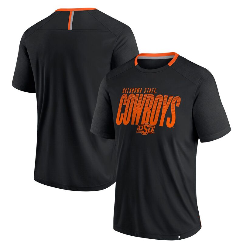 ファナティクス メンズ トップス Tシャツ Men's Fanatics Black Oklahoma State Cowboys Defender Fade Slant-Shirt Oks Black ブラック