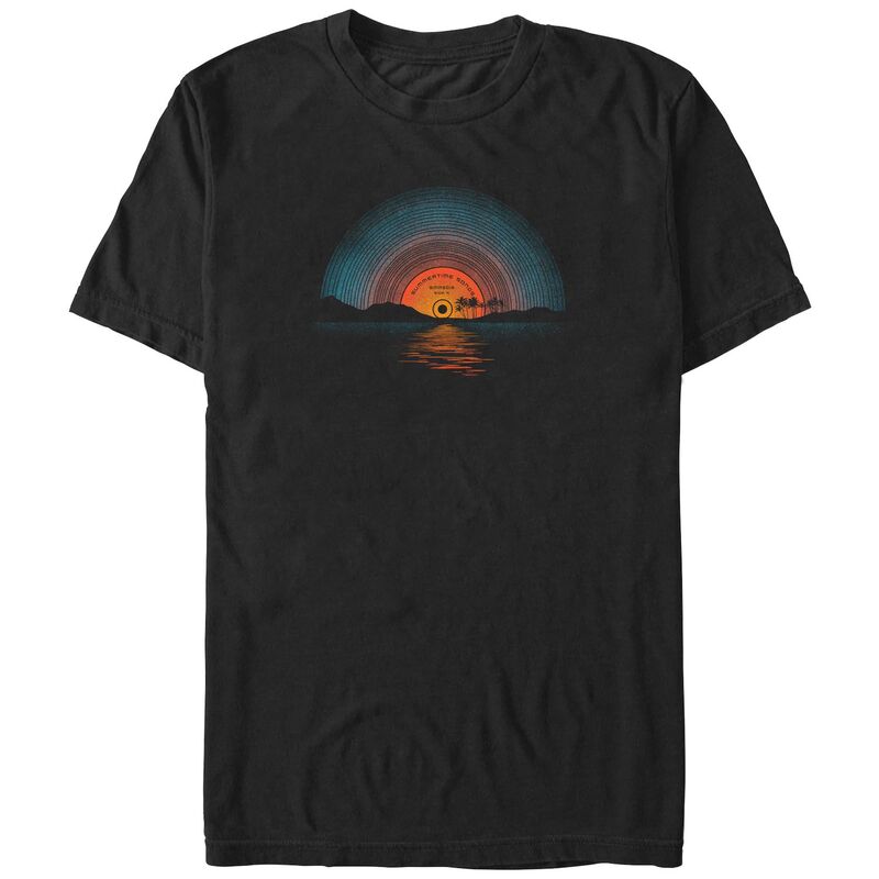アニメキャラクター メンズ トップス Tシャツ トール グラフィック Licensed Character Big & Tall Summer Sunset Record Graphic Tee Black ブラック
