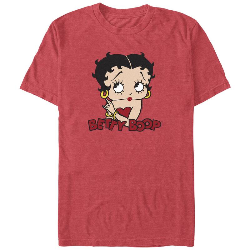 アニメ人となり メンズ トップス ティーシャツ トール グラフィック Licensed Character Big \u0026 Tall Betty Boop Classic Beauty Graphic Tee Red Heather ギョリュウモドキ Tシャツ・カットソー-メンズファッション-トップス