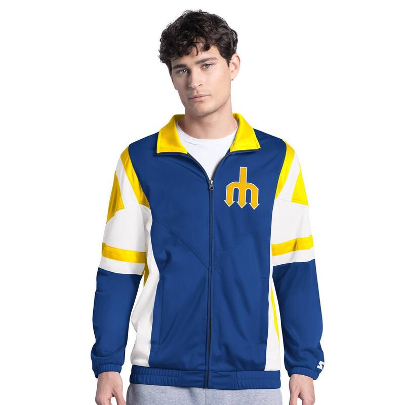 スターター メンズ アウター ジャケット・ブルゾン Men'starteroyal/Gold Seattle Mariners Contender Tricot Full-Zip Track Jacket Mns Blue ブルー