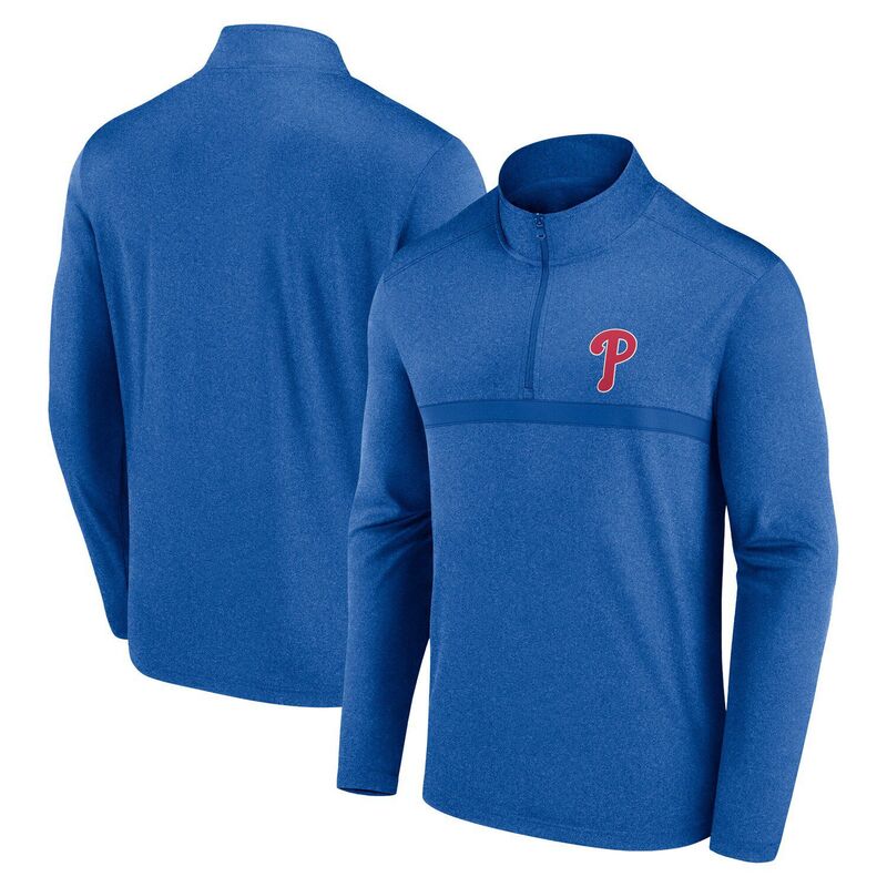 ファナティクス メンズ トップス プルオーバー Men\u0027s Fanatics Heatheroyal Philadelphia Phillies Head-to-Head Quarter-Zipullover Phl Blue 青色