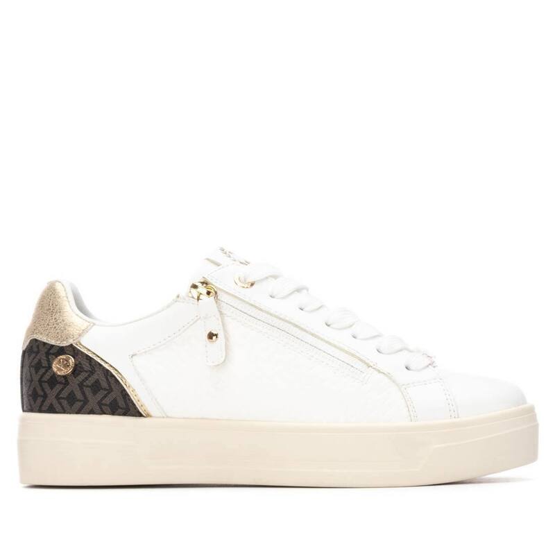 キシ五分五分 レディース シューズ スニーカー XTI Women\u0027side Zipper Casual Sneakers 144371 White 白いこと 靴-スニーカー-レディース靴