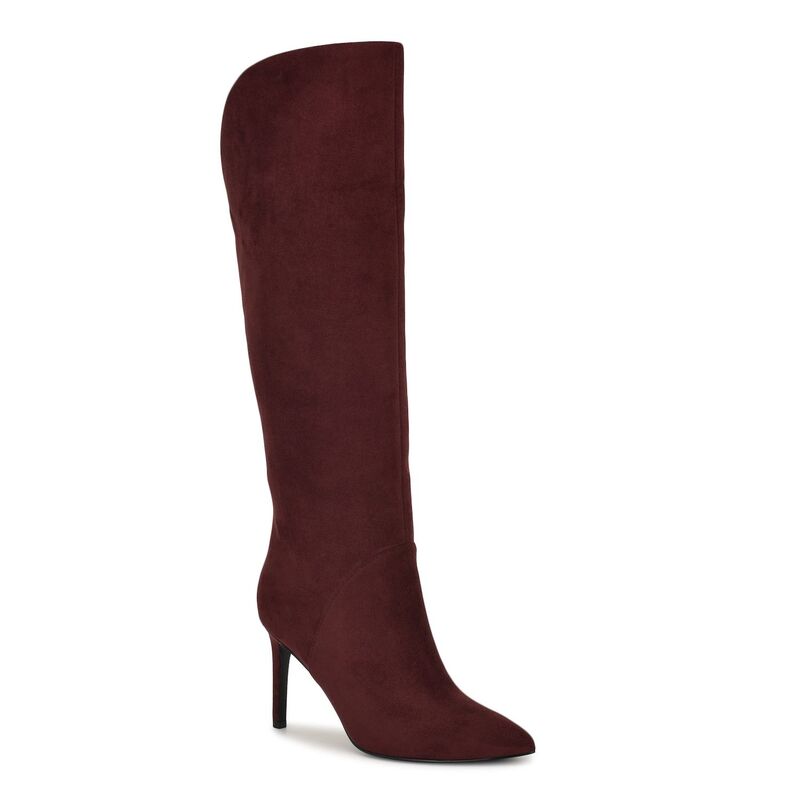 ナインウェスト レディース シューズ ブーツ・レインブーツ Nine West Razla Women's Knee-High Dress Boots Dark Red レッド