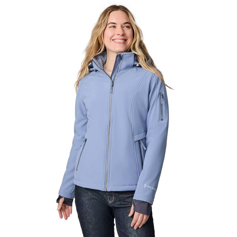 無償性 カントリー レディース アウター 上衣・上衣 Free Country Women\u0027s Aeris II Super Softshell Jacket Stonewash