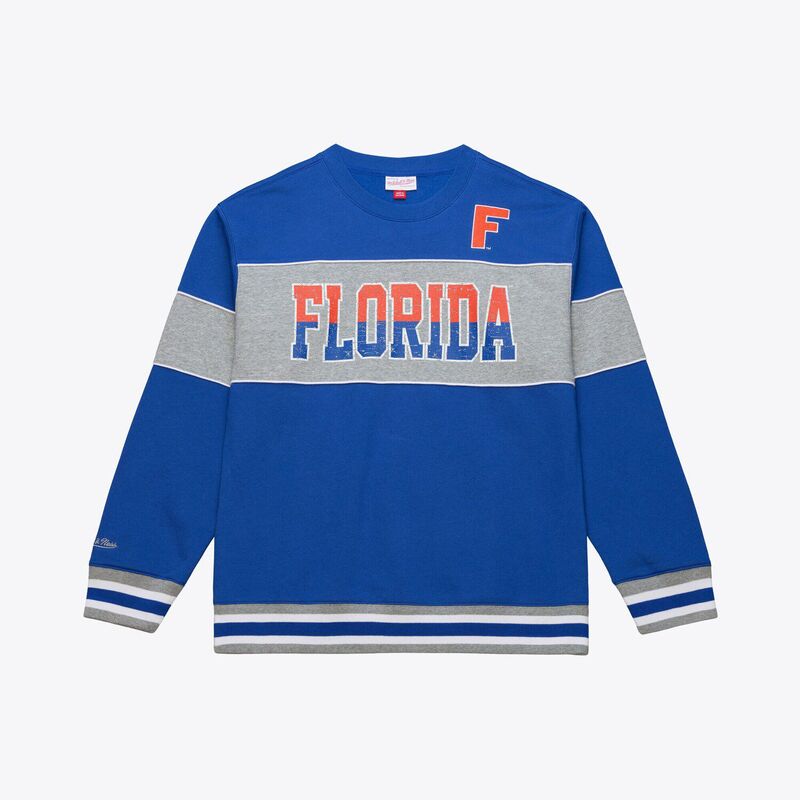 ミッチェル&ネス メンズ トップス Tシャツ スウェット フリース Men's Mitchell & Ness Royal Florida Gators Fleece Sweatshirt Fld Blue ブルー｜ReVida 店