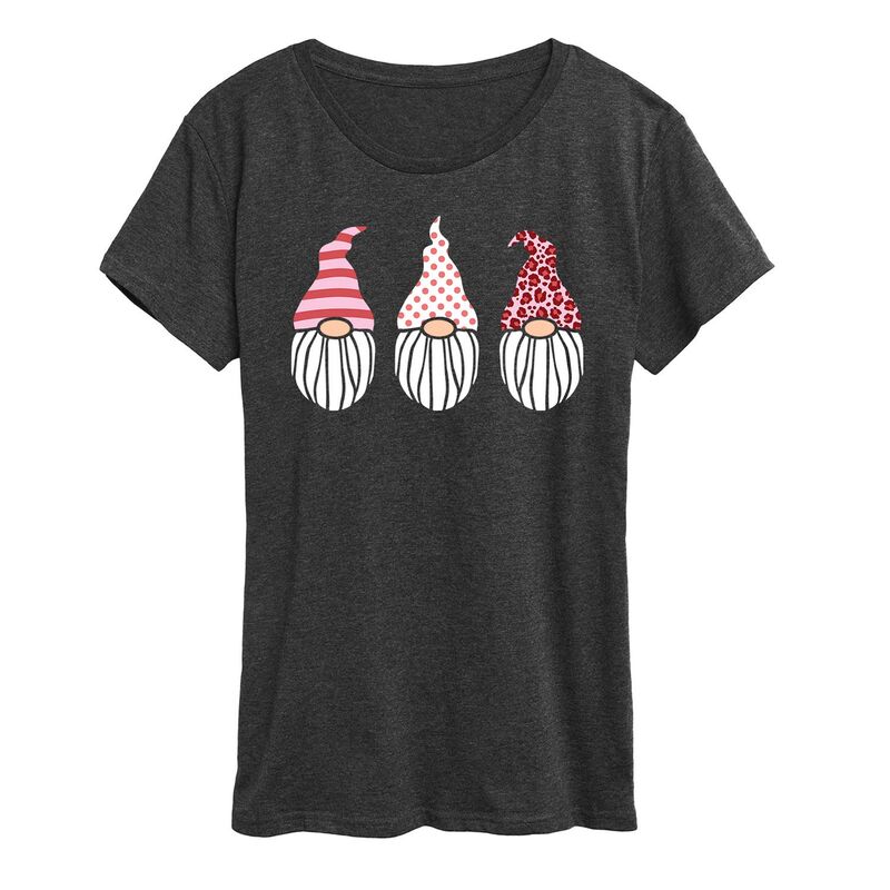 アニメキャラクター レディース トップス Tシャツ グラフィック Licensed Character Women's Valentine's Day Gnomes Graphic Tee Heather Charcoal チャコール