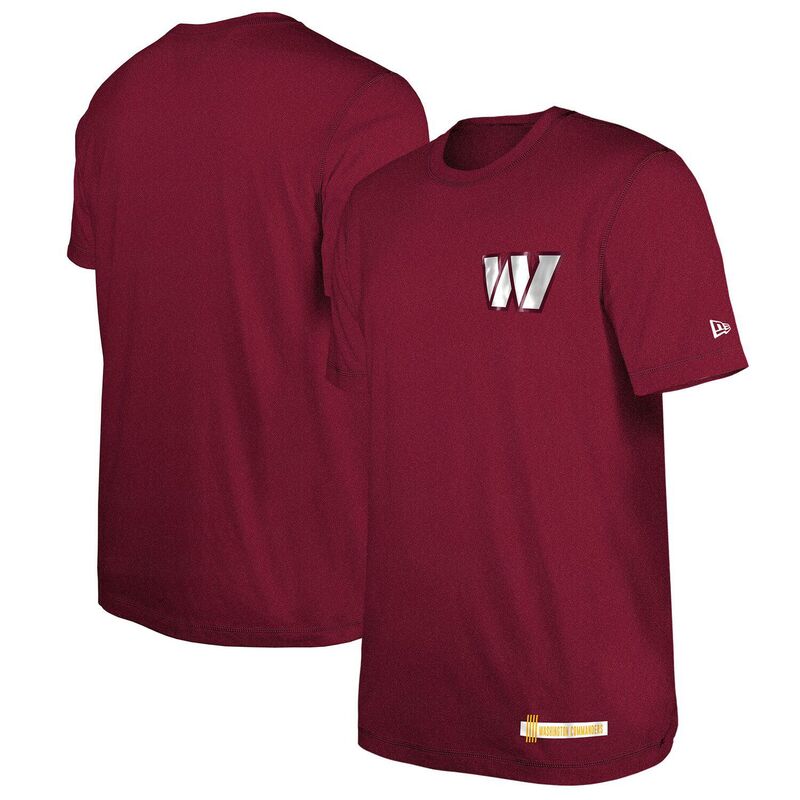 ニューエラ メンズ トップス Tシャツ Men's New Era Burgundy Washington Commanders 2024 NFL Training Camp T-Shirt Wft Med Re バーガンディ