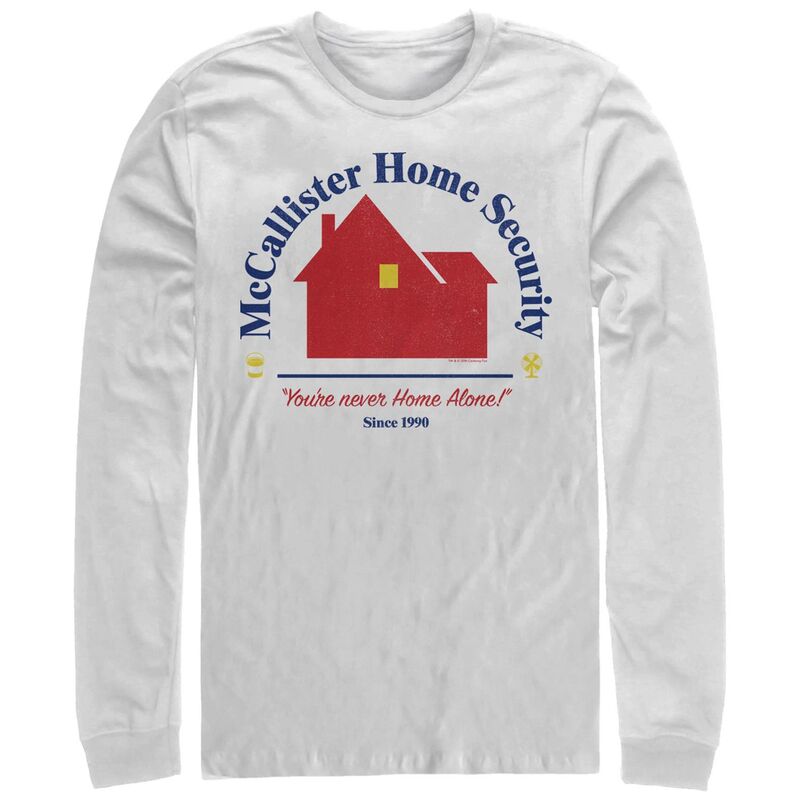 アニメキャラクター メンズ トップス Tシャツ トール ロゴ グラフィック Licensed Character Big & Tall Home Alone McCallister Home Security Logo Long Sleeve Graphic Tee White ホワイト
