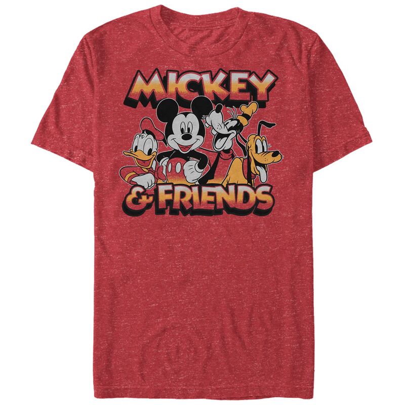 ディズニー メンズ トップス Tシャツ トール グラフィック Disney's Mickey Mouse And Friends Classic Big & Tall Graphic Tee Red Heather ヘザー｜ReVida 店 7,336円