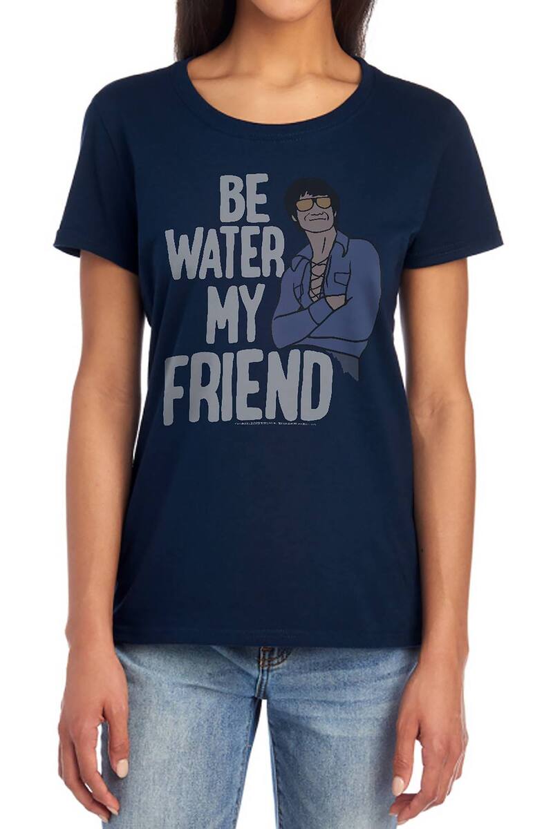 アニメキャラクター レディース トップス Tシャツ グラフィック Licensed Character Juniors' Bruce Lee The Shapeless Graphic Tee Navy ネイビー