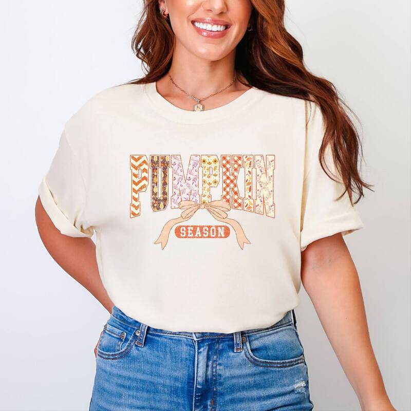 Simply Sage Market レディース トップス ティーシャツ Simply Sage Market Pumpkin Season Patterns - Womens Garment Dyed Tee Ivory 象牙色 トップス-Tシャツ・カットソー