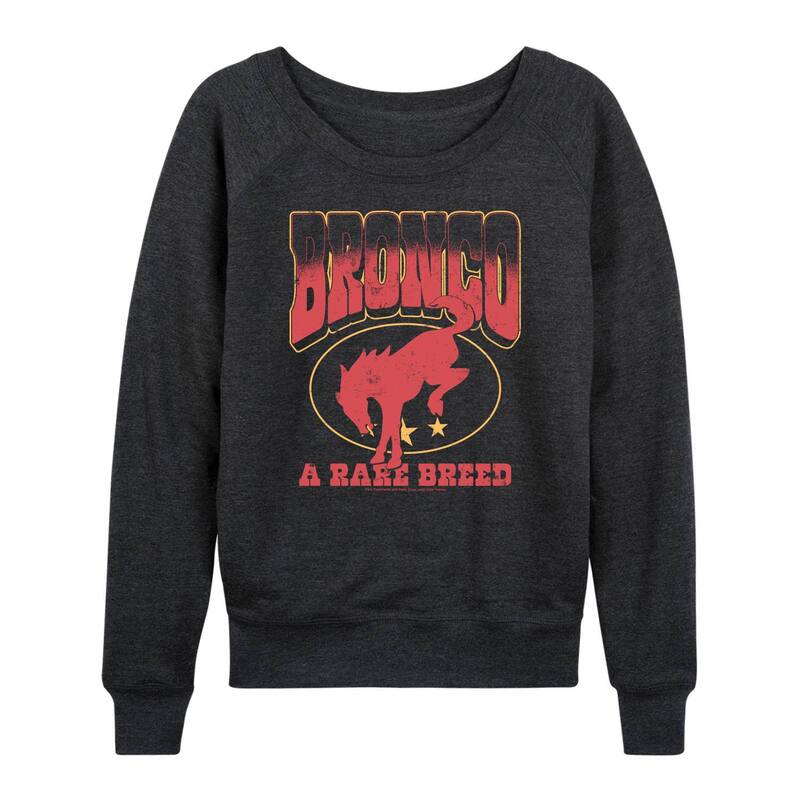 アニメキャラクター レディース トップス Tシャツ ヴィンテージ パイル Licensed Character Women's Ford Bronco Vintage French Terry Long Sleeve Tee Heather Charcoal チャコール