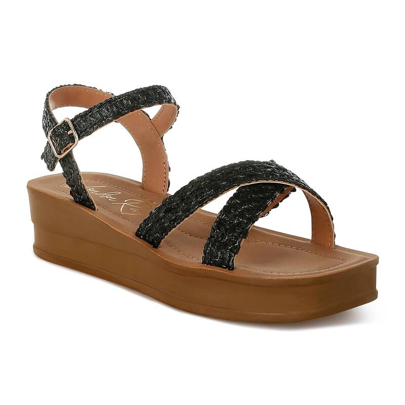 ロンドンラグ レディース シューズ サンダル プラットホーム London Rag Sephone Women\u0027s Platform Sandals Black 黒いこと