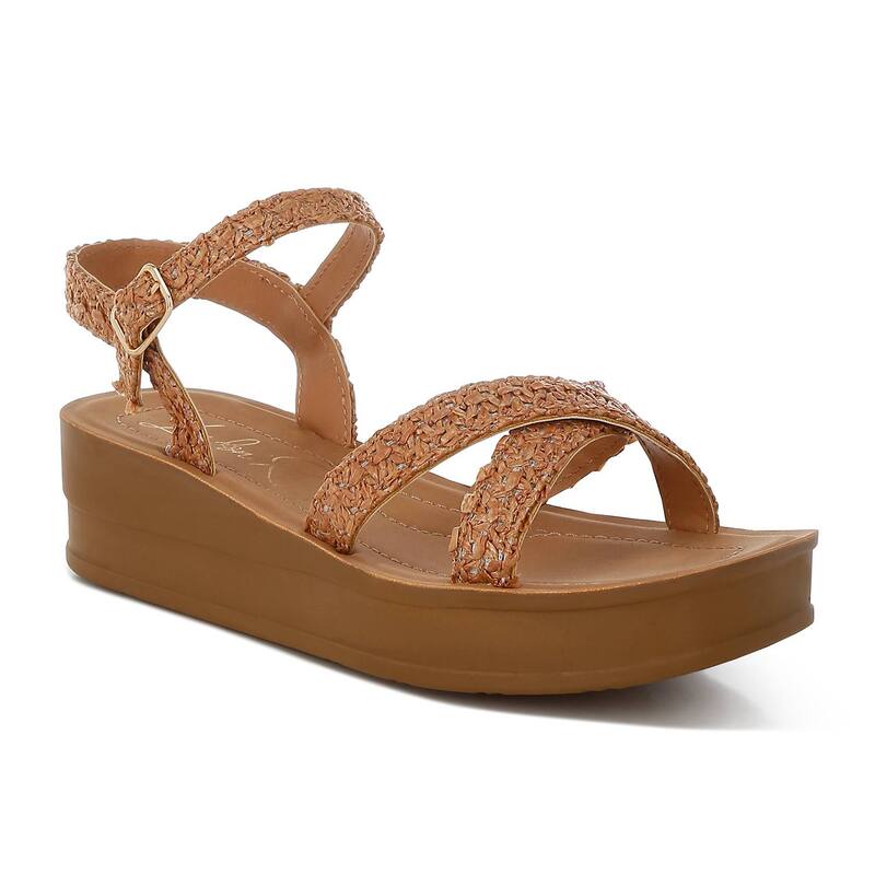 ロンドンラグ レディース シューズ サンダル プラットフォーム London Rag Sephone Women's Platform Sandals Tan タン