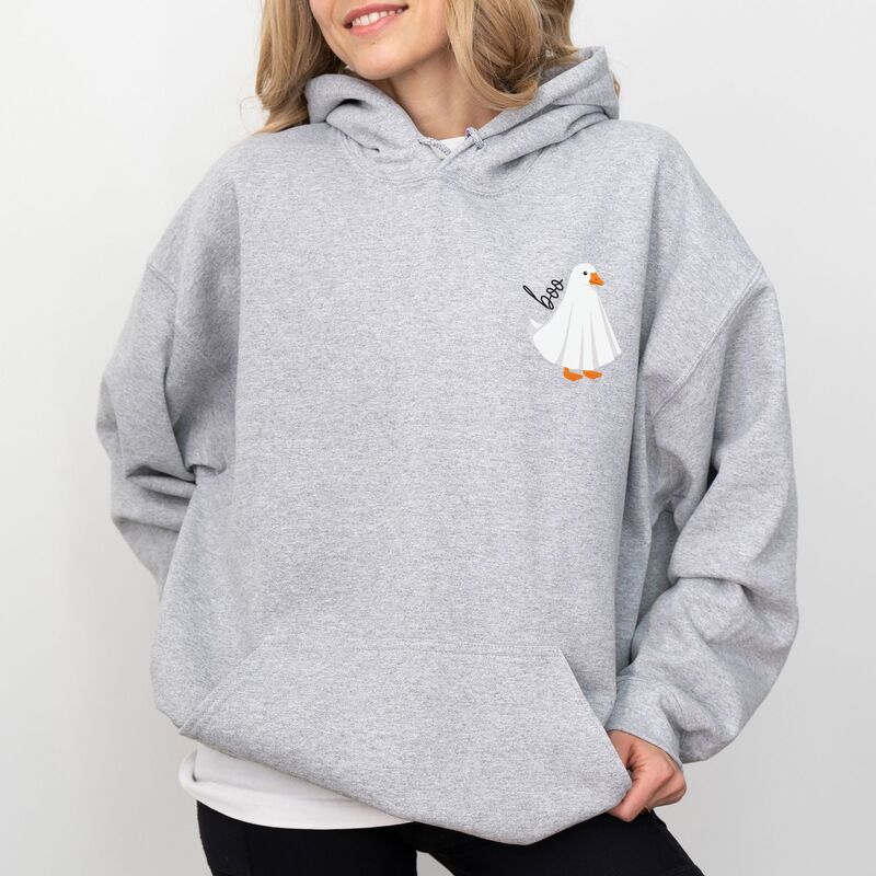 Simply Sage Market レディース トップス Tシャツ グース パーカー グラフィック Simply Sage Market Boo Ghost Goose - Women's Graphic Hoodie Graphite グラファイト｜ReVida 店