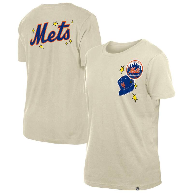 ニューエラ レディース トップス Tシャツ キャップ Women's New Era Cream New York Metstars & Cap T-Shirt Met Beige ベージュ