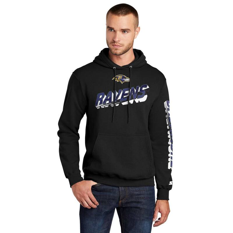 スターター メンズ トップス Tシャツ ロゴ パーカー Mentarter Black Baltimore Ravens Wordmark Logo Pullover Hoodie Rav Black ブラック
