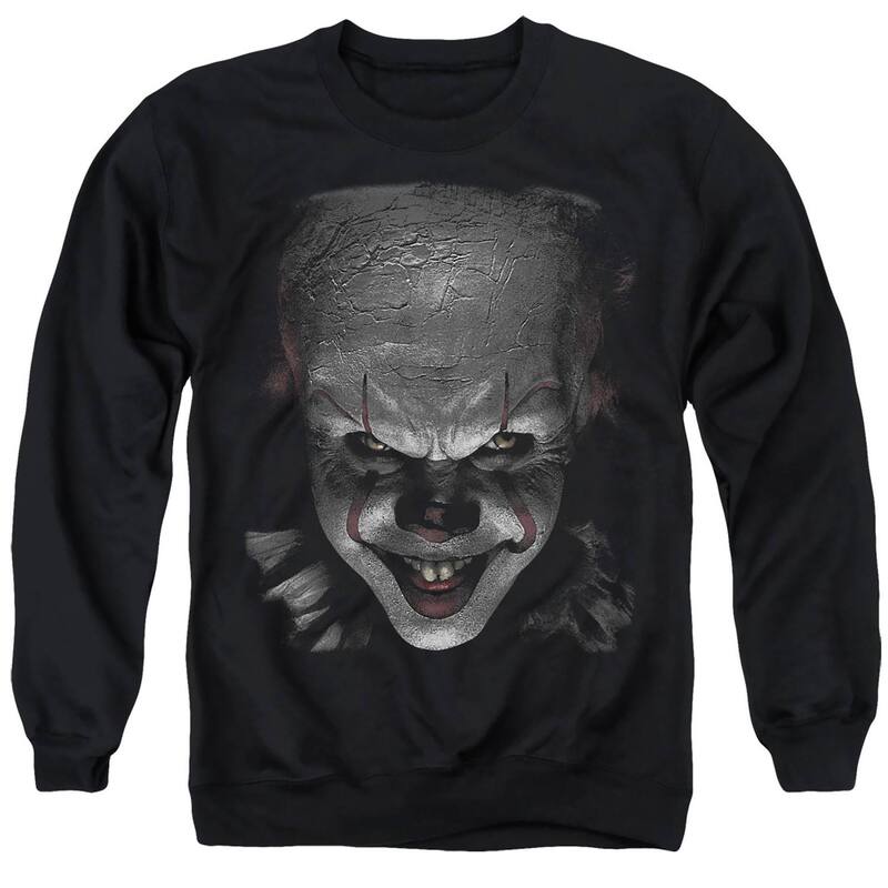 アニメ文字記号 メンズ トップス ティーシャツ 流汗 グラフィック Licensed Character Men\u0027s IT Pennywise The Clown Graphic Sweatshirt Black 黒いこと トップス-メンズファッション