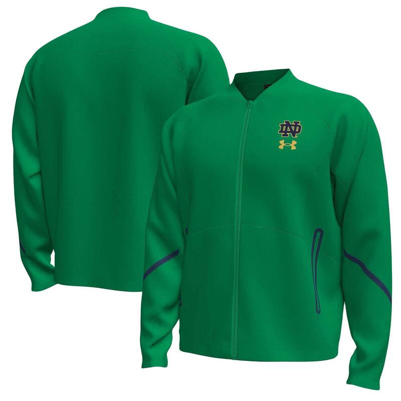 アンダーアーマー メンズ アウター ジャケット・ブルゾン Men's Under Armour Greenotre Dame Fighting Irish Unstoppable Full-Zip Bomber Jacket Ntd Green グリーン