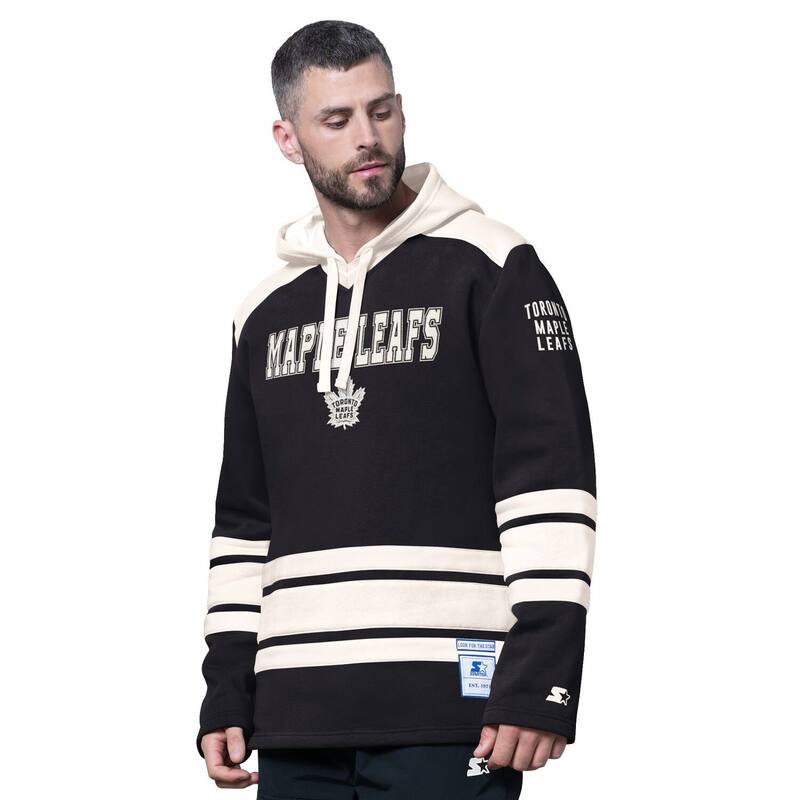 スターター メンズ トップス Tシャツ パーカー Men'starter Black Toronto Mapleafslapshot Fashion Hoodie Mpl Black ブラック｜ReVida 店