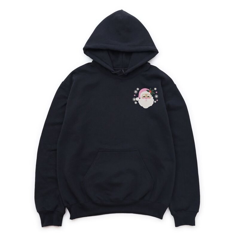 Simply Sage Market レディース トップス Tシャツ 刺繍 パーカー グラフィック Simply Sage Market Embroidered Pink Santa Hat - Women's Graphic Hoodie Midnight ピンク