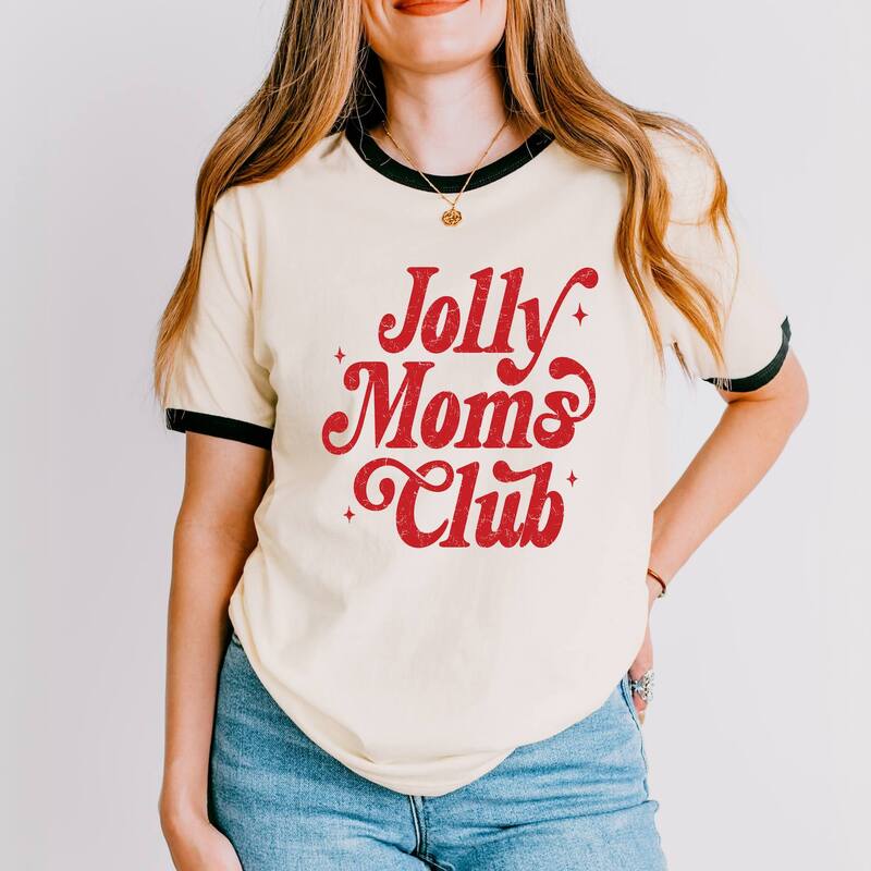 Simply Sage Market レディース トップス Tシャツ グラフィック Simply Sage Market Jolly Mom's Club Distressed - Women's Ringer Graphic T-Shirt Vintage Black ブラック