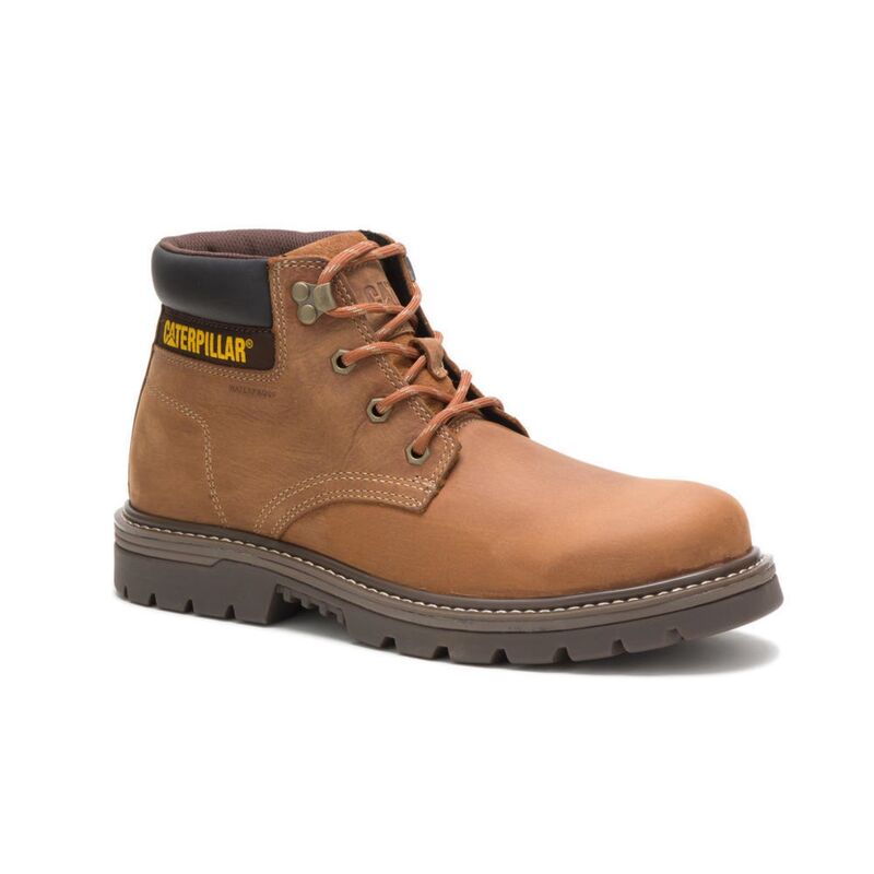 キャタピラー メンズ シューズ ブーツ・レインブーツ Caterpillar Outbase Men's Waterproof Work Boots Light Brown ブラウン