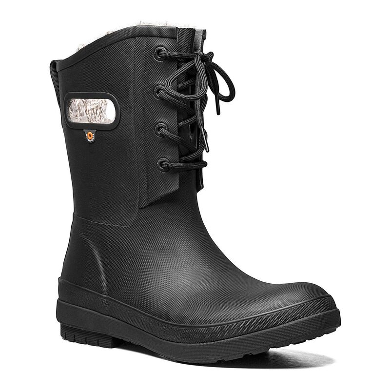 ボグス レディース シューズ ブーツ・レインブーツ レース Bogs Amanda II Women's Lace-Up Waterproof Rain Boots Black ブラック