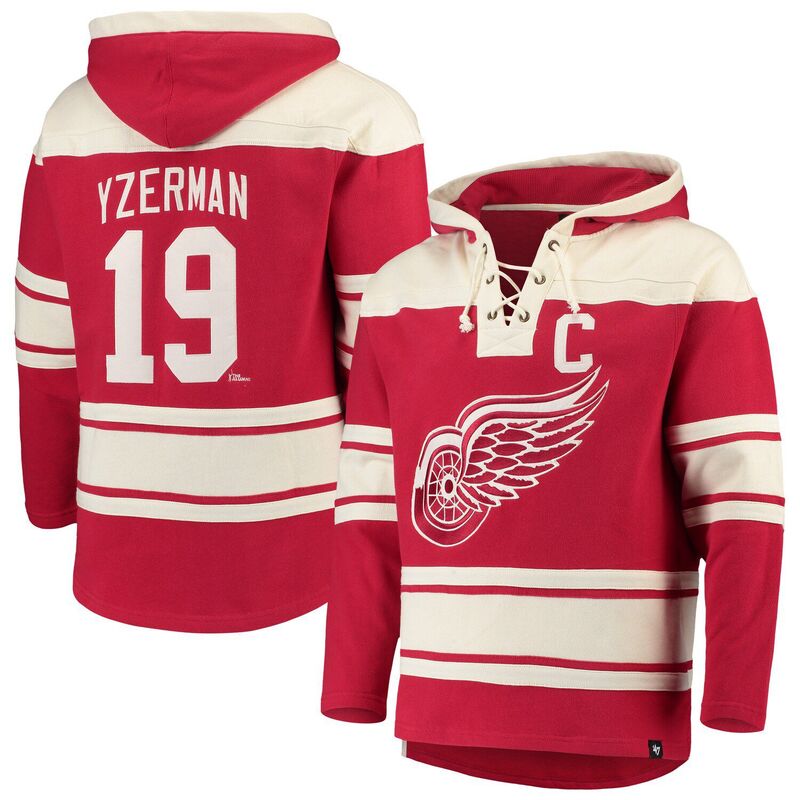 アンブランデッド メンズ トップス Tシャツ レース パーカー Unbranded Men's '47 Steve Yzerman Redetroit Red Wings Player Lacer Pullover Hoodie Rdw Red レッド