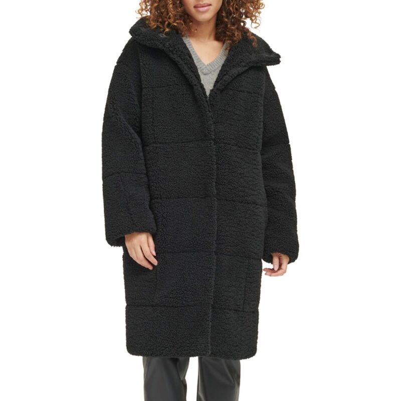 リーバイス レディース アウター ジャケット・ブルゾン キルティング コート Women's Levi's Long Quilted Sherpa Coat Black ブラック｜ReVida 店