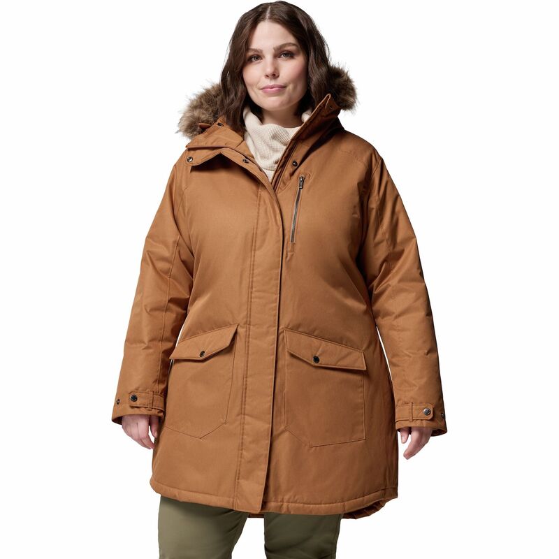 コロンビア レディース アウター ジャケット・ブルゾン プラスサイズ Plusize Columbia Suttle Mountain Faux Fur Insulated Jacket Camel Brown ブラウン