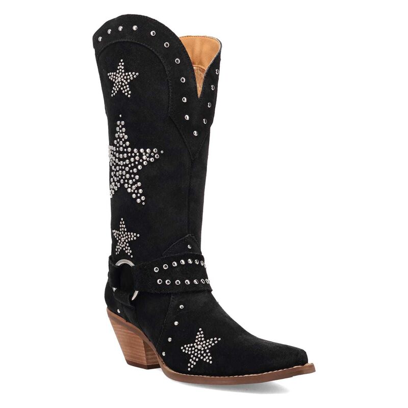 ディンゴ レディース シューズ ブーツ・レインブーツ スエード Dingo Lucky Stars Women'suede Boots Black ブラック|ReVida 店