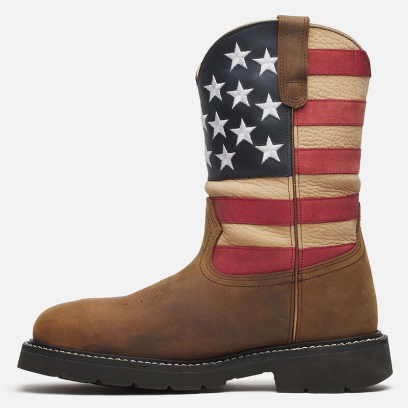ソログッド メンズ シューズ ブーツ・レインブーツ Men's Thorogood Western Stars & Stripes Waterpoof 11 Inch Boot Safety Toe Crazyhorse ストライプ