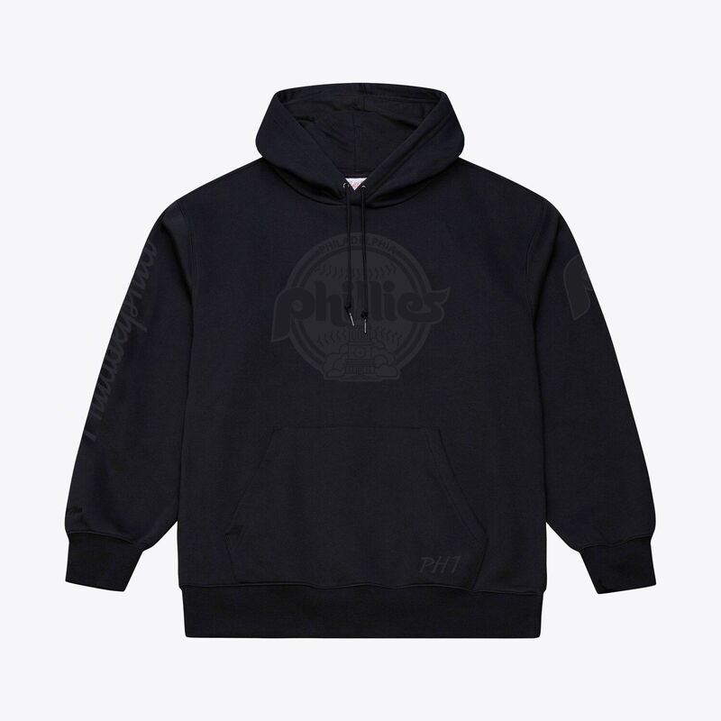 ミッチェル&ネス メンズ トップス Tシャツ フリース パーカー Men's Mitchell & Ness Black Philadelphia Phillies Phantom Fleece Hoodie Phl Black ブラック｜ReVida 店